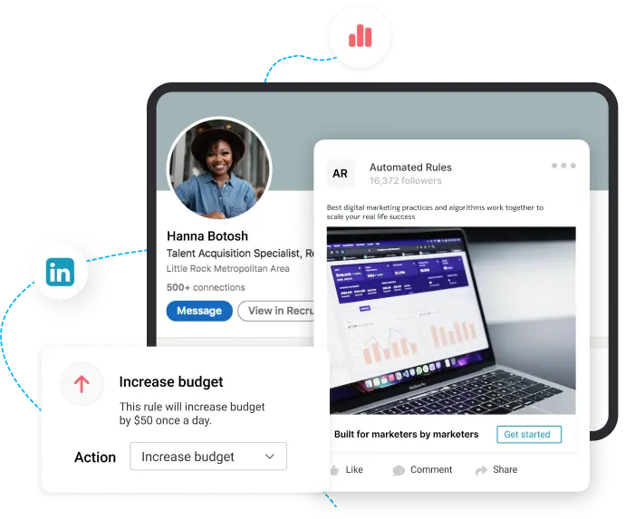 Say goodbye to manual
Linkedin ad optimization